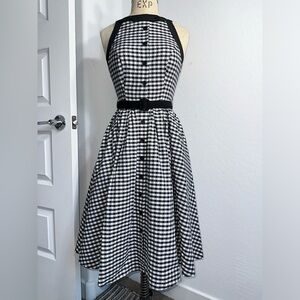 Unique Vintage Black & White gingham Maxine Swing Dress